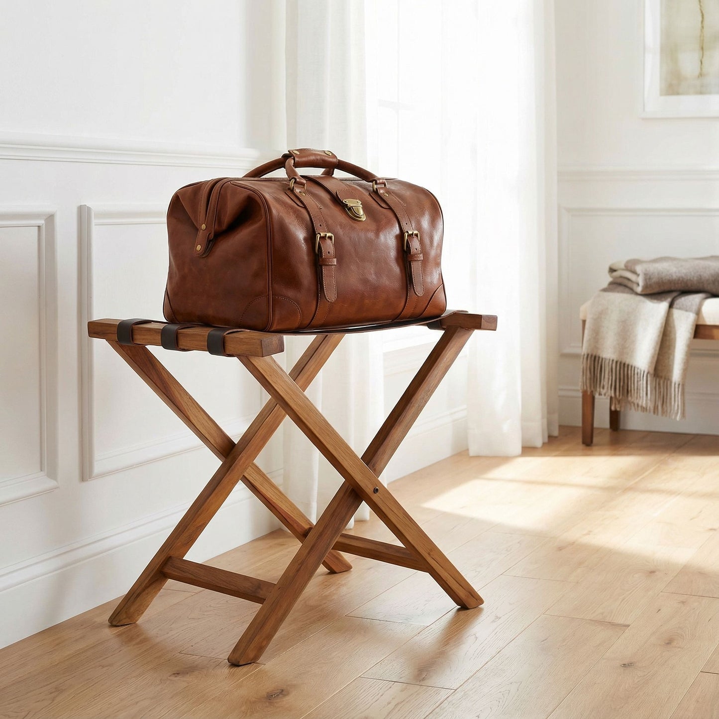 Bare Decor Daniel Luggage Rack with X-Legs