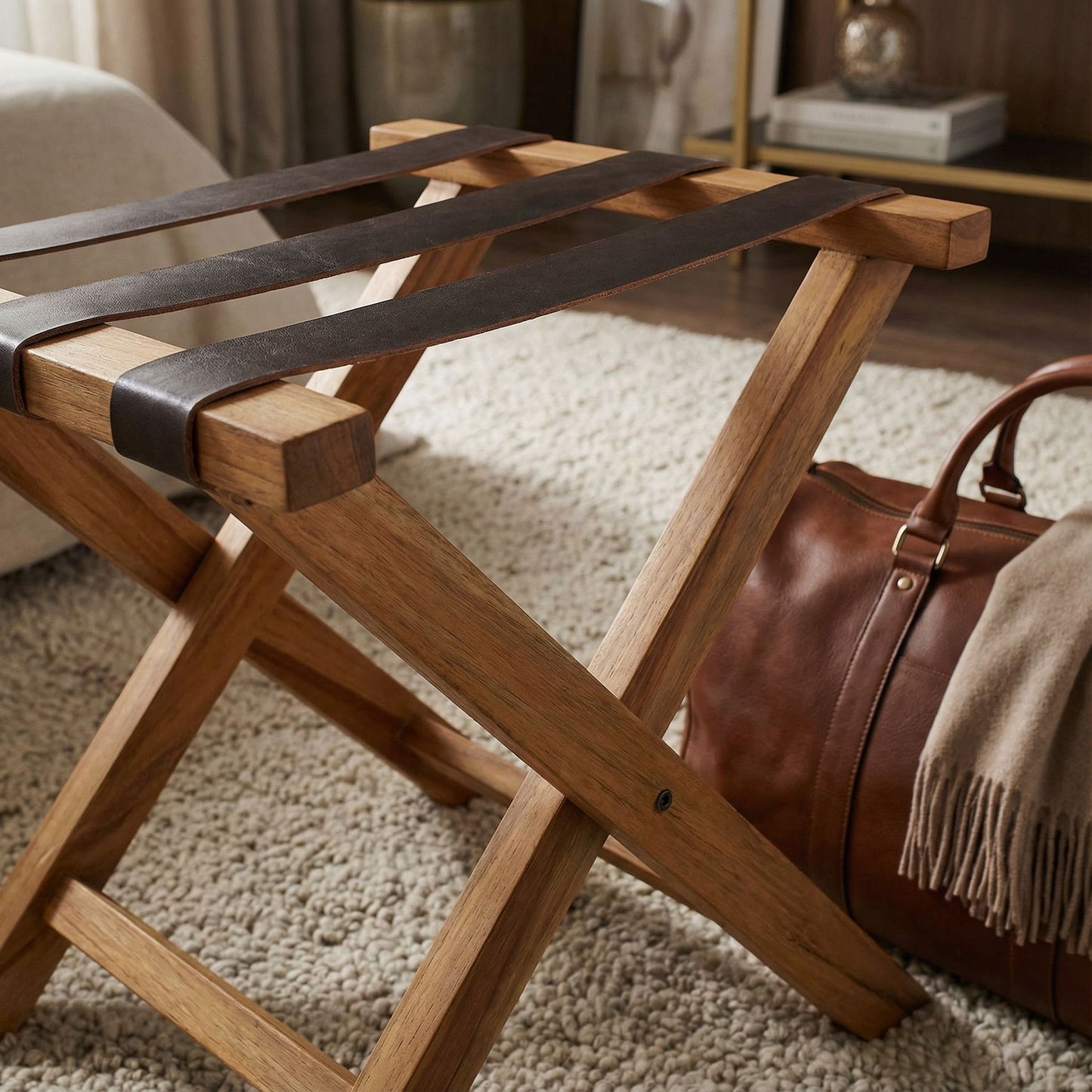 Bare Decor Daniel Luggage Rack with X-Legs