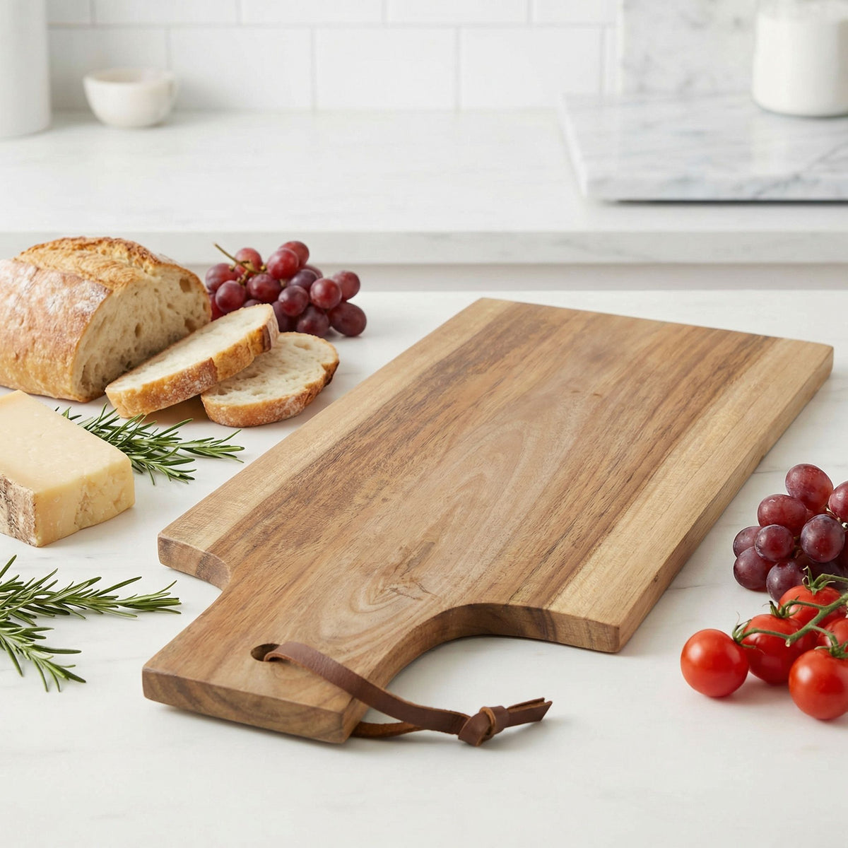 Bare Decor Lulu Chopping Cutting Board in Solid Teak Natural Wood 21.5x10x5/8"