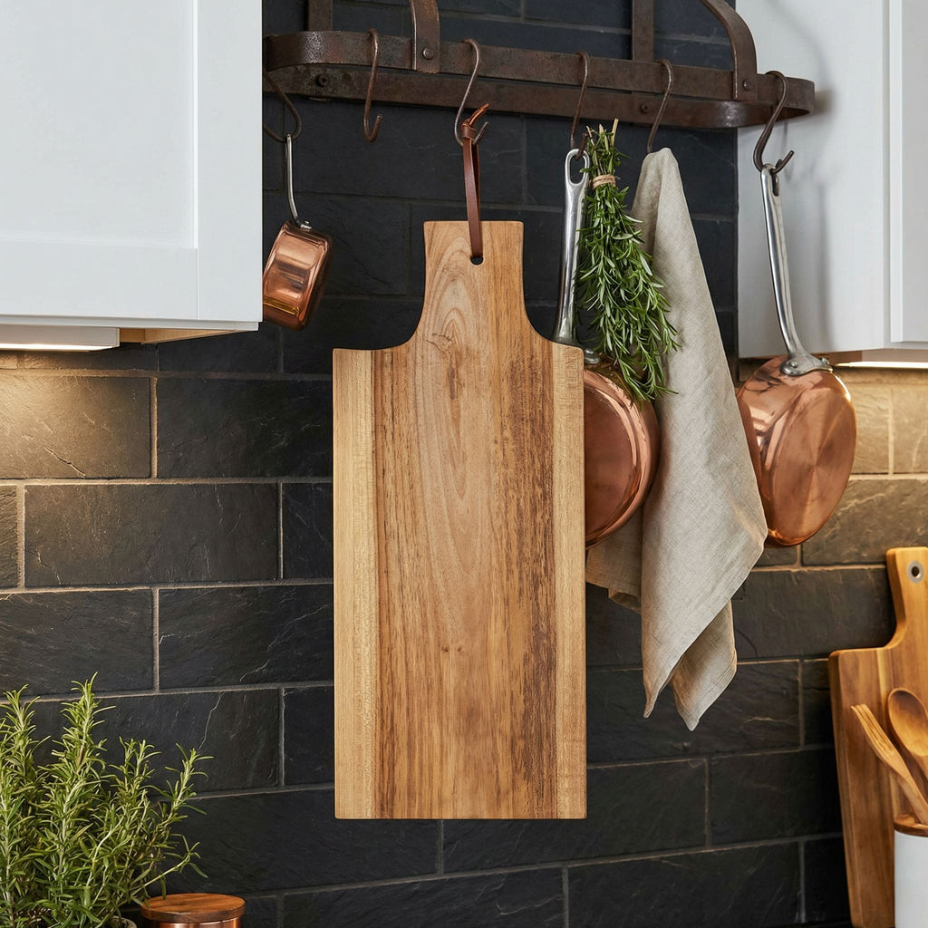 Bare Decor Lulu Chopping Cutting Board in Solid Teak Natural Wood 21.5x10x5/8"