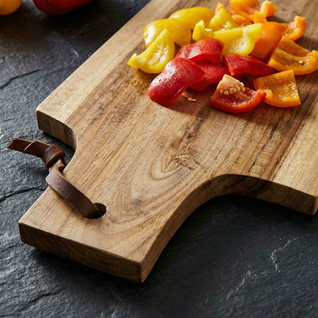 Bare Decor Lulu Chopping Cutting Board in Solid Teak Natural Wood 21.5x10x5/8"