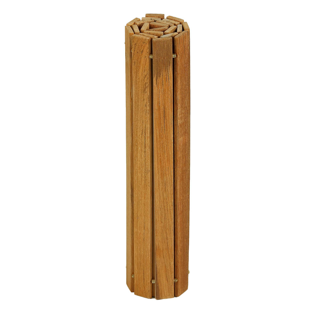 Bare Decor Asi Genuine Teak Wood Flexible Table Top Placemat or Sofa Arm Tray, 1 Mat 19" x 12"