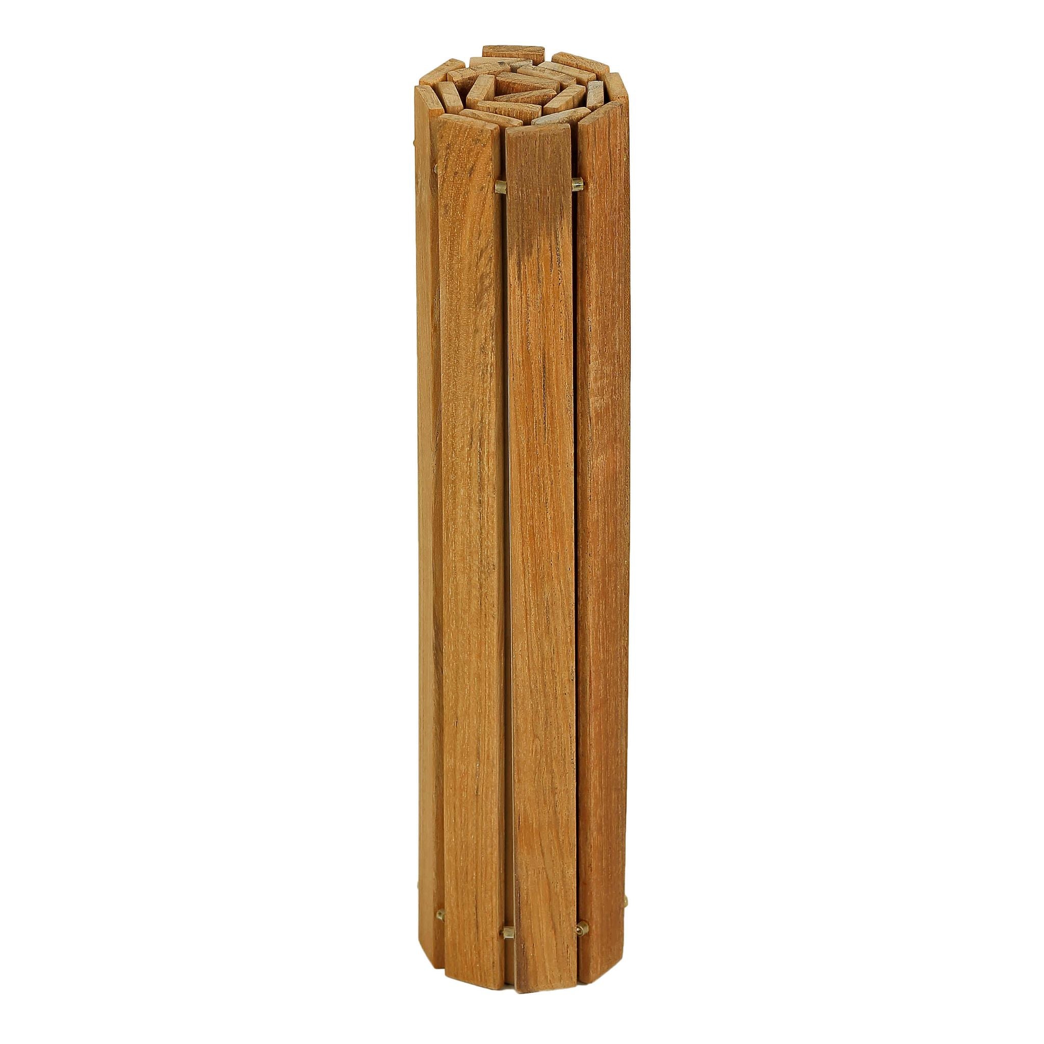 Bare Decor Asi Genuine Teak Wood Flexible Table Top Placemat or Sofa Arm Tray, 1 Mat 19" x 12"