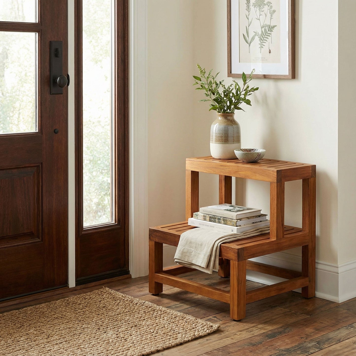 Bare Decor Biggie 2 Tier End Table in Solid Teak Wood