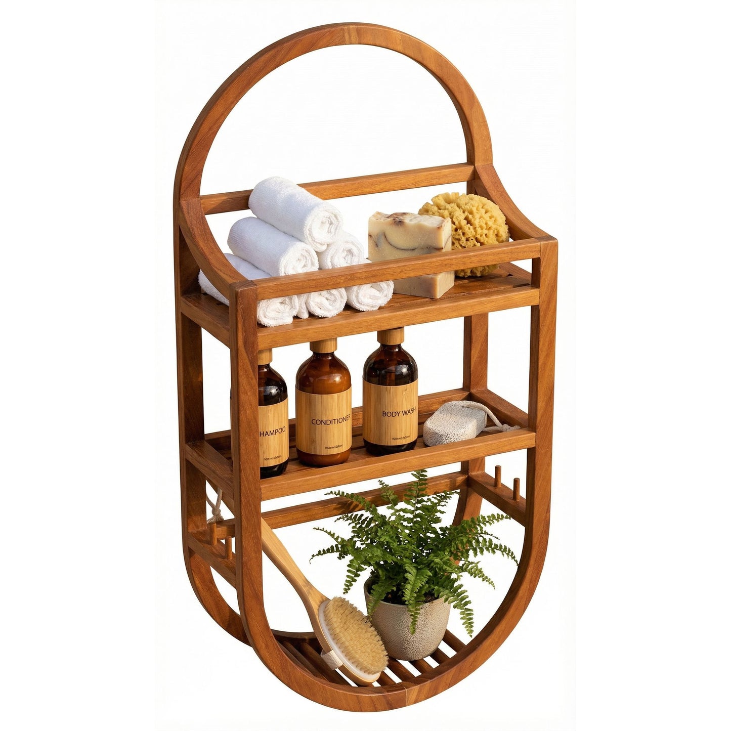 Bare Decor Teak Shower Caddie Storage Organizer, Fully Assembled