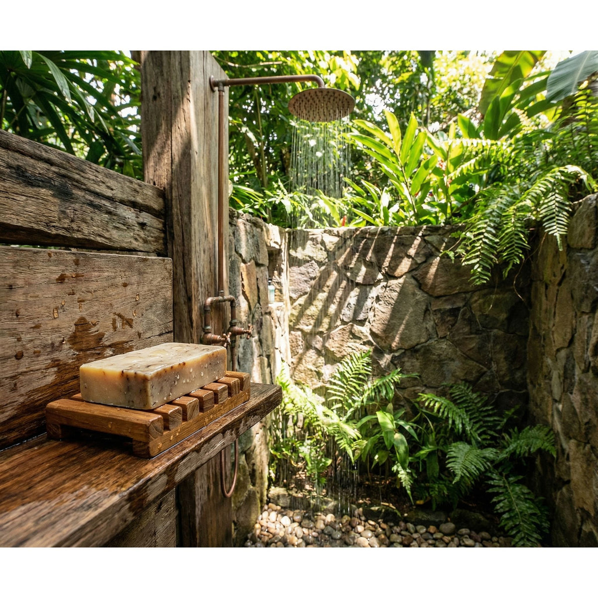 Bare Decor Sudsy Soap Dish, Genuine Teak Wood