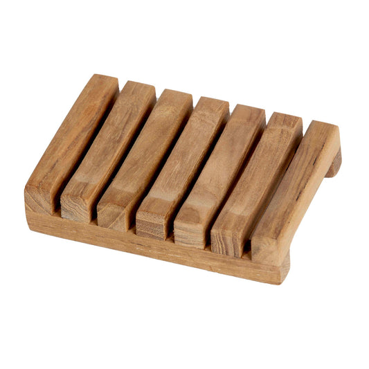 Bare Decor Sudsy Soap Dish, Genuine Teak Wood