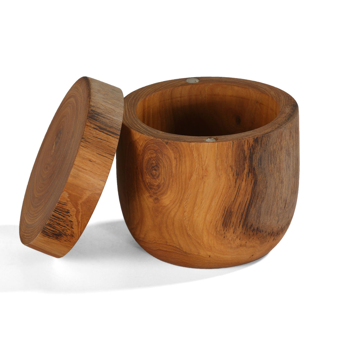 Bare Decor Spezia Teak Spice Bowl with Magnet Top Lid