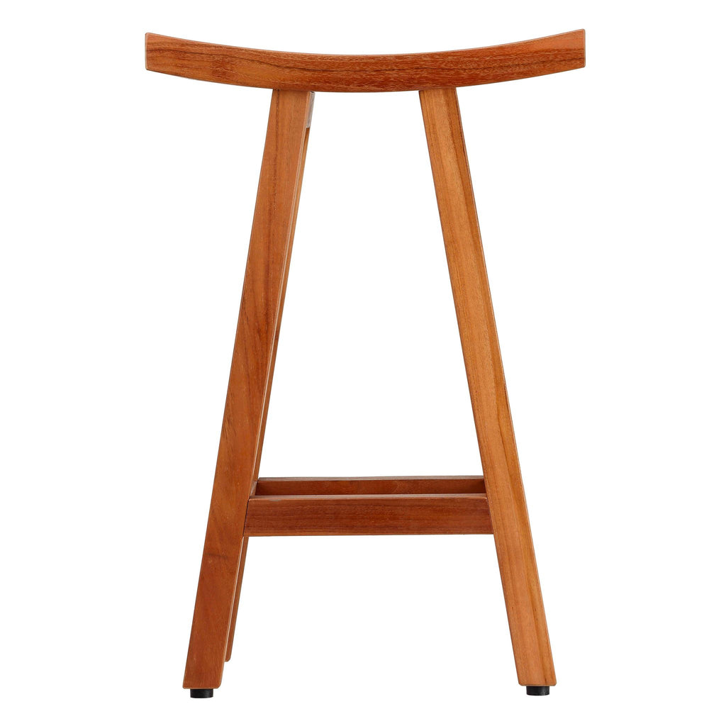 Bare Decor Tori Spa Bar Stool in Solid Teak, 27.5" Tall