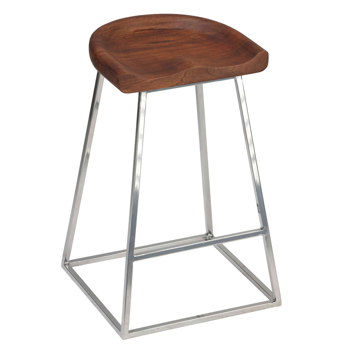 Bare Decor Monarch Saddle Seat Counter Stool (Set of 2), 25"