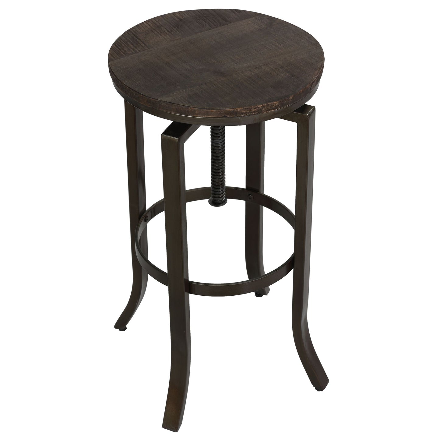 Bare Decor Dartanyan Solid Wood Adjustable Height Counter Stool, Brown 14" Seat