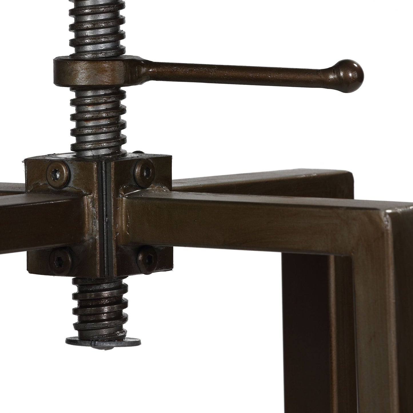 Bare Decor Dartanyan Solid Wood Adjustable Height Counter Stool, Brown 14" Seat