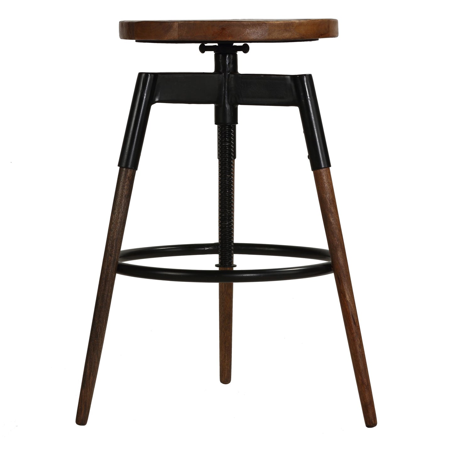 Bare Decor Cardinal Solid Wood Adjustable Swivel Bar Stool, 25 to 30 inches