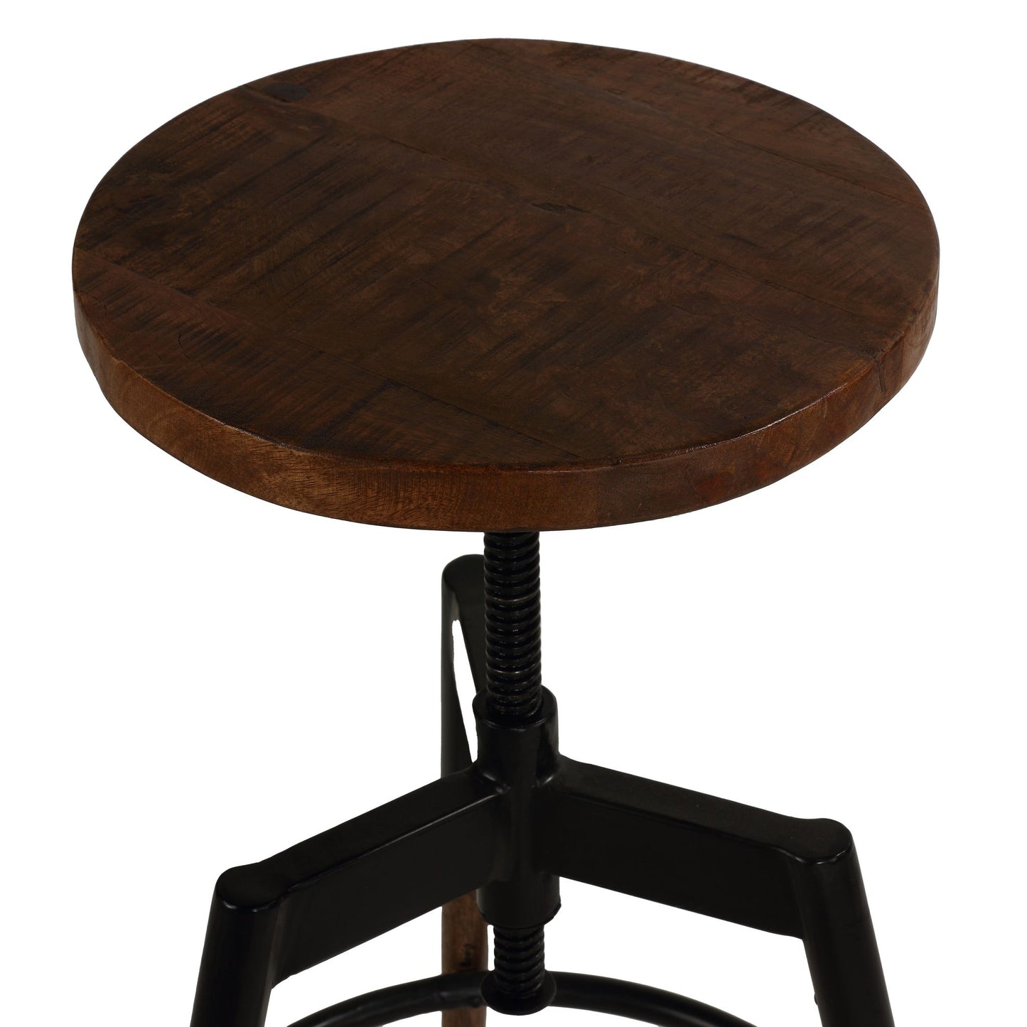 Bare Decor Cardinal Solid Wood Adjustable Swivel Bar Stool, 25 to 30 inches