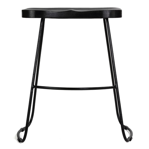Bare Decor Benjamin Solid Wood Counter Height Stools in Black, Set of 2