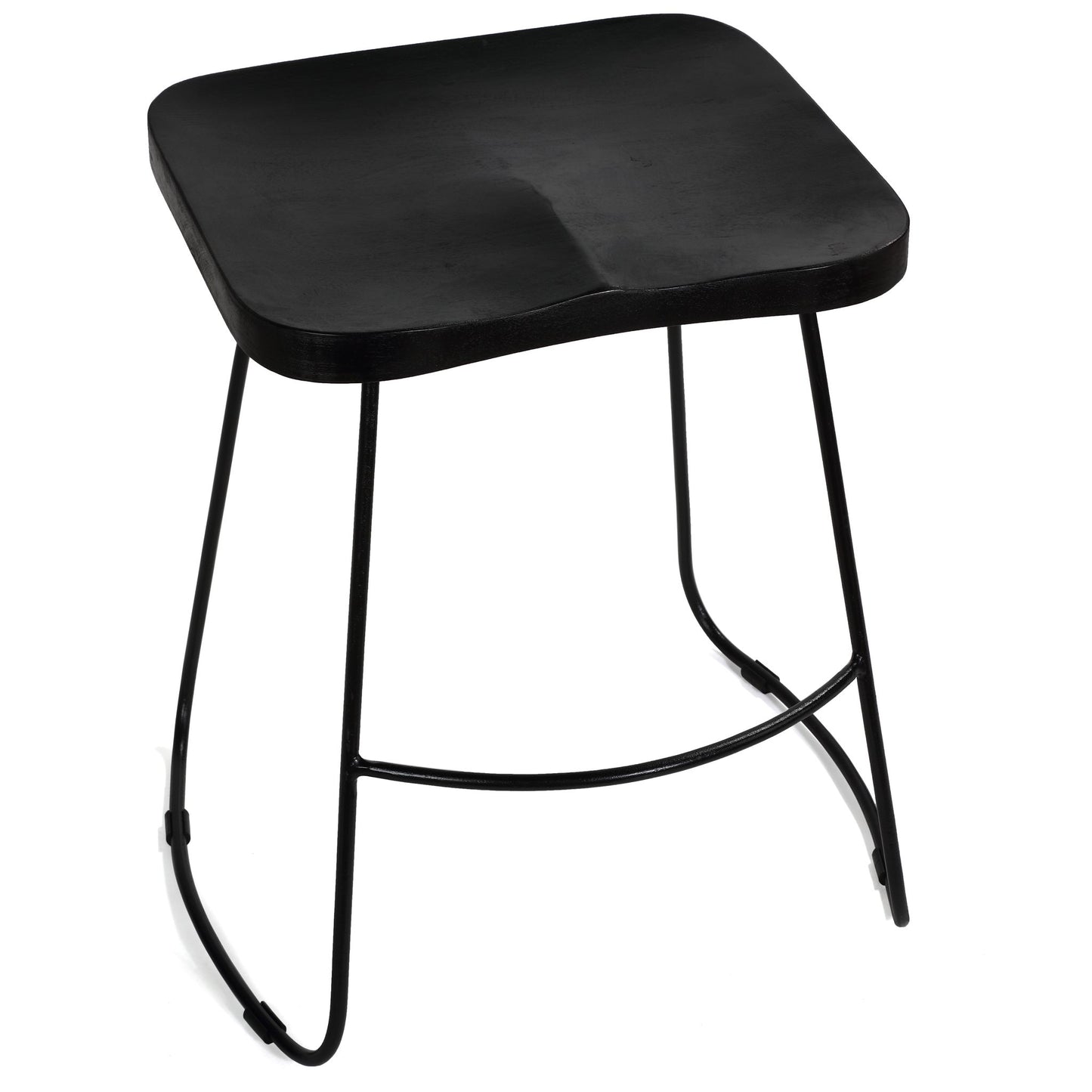 Bare Decor Benjamin Solid Wood Counter Height Stools in Black, Set of 2