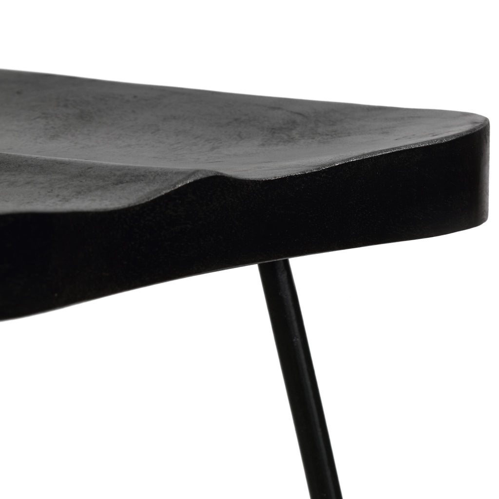 Bare Decor Benjamin Solid Wood Counter Height Stools in Black, Set of 2