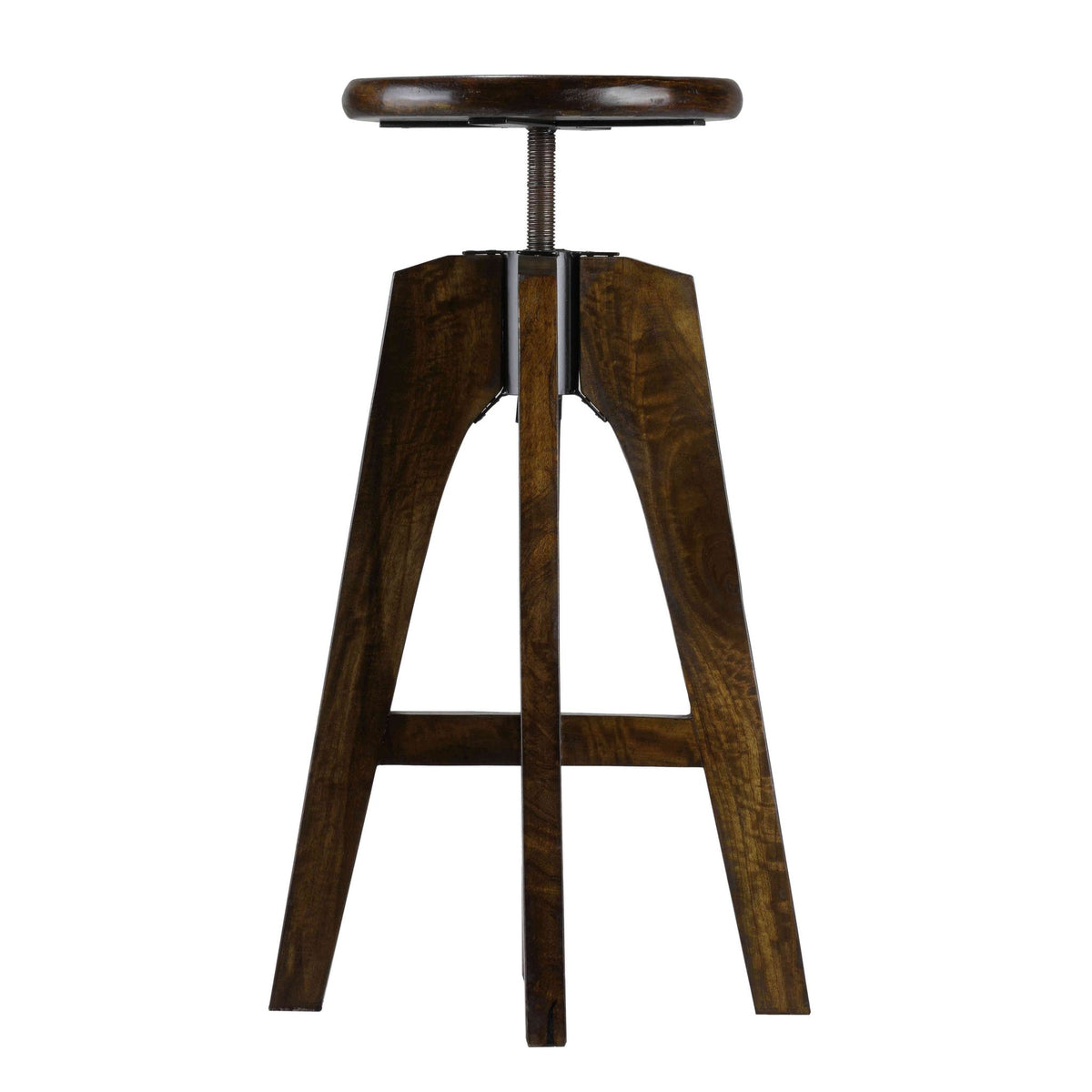 Bare Decor Rorie Adjustable Swivel Counter Stool in Solid Wood