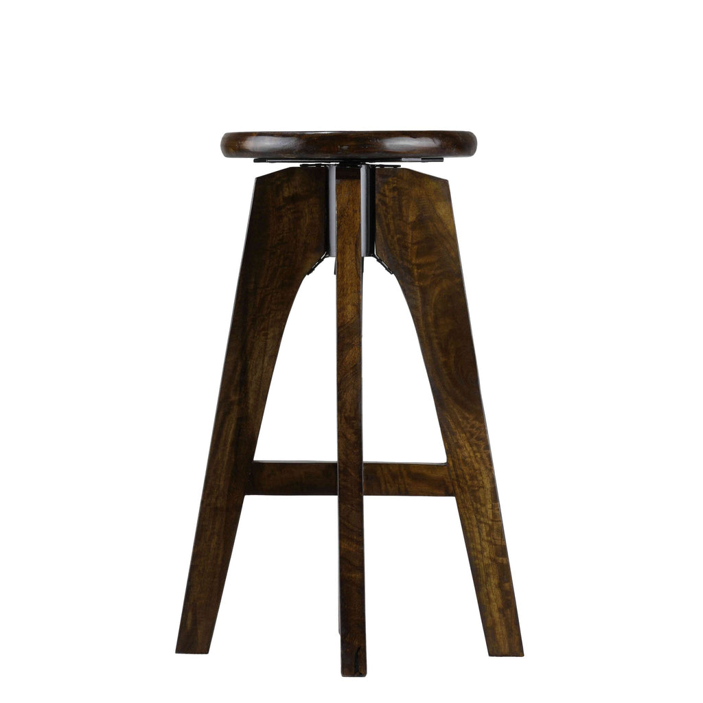 Bare Decor Rorie Adjustable Swivel Counter Stool in Solid Wood