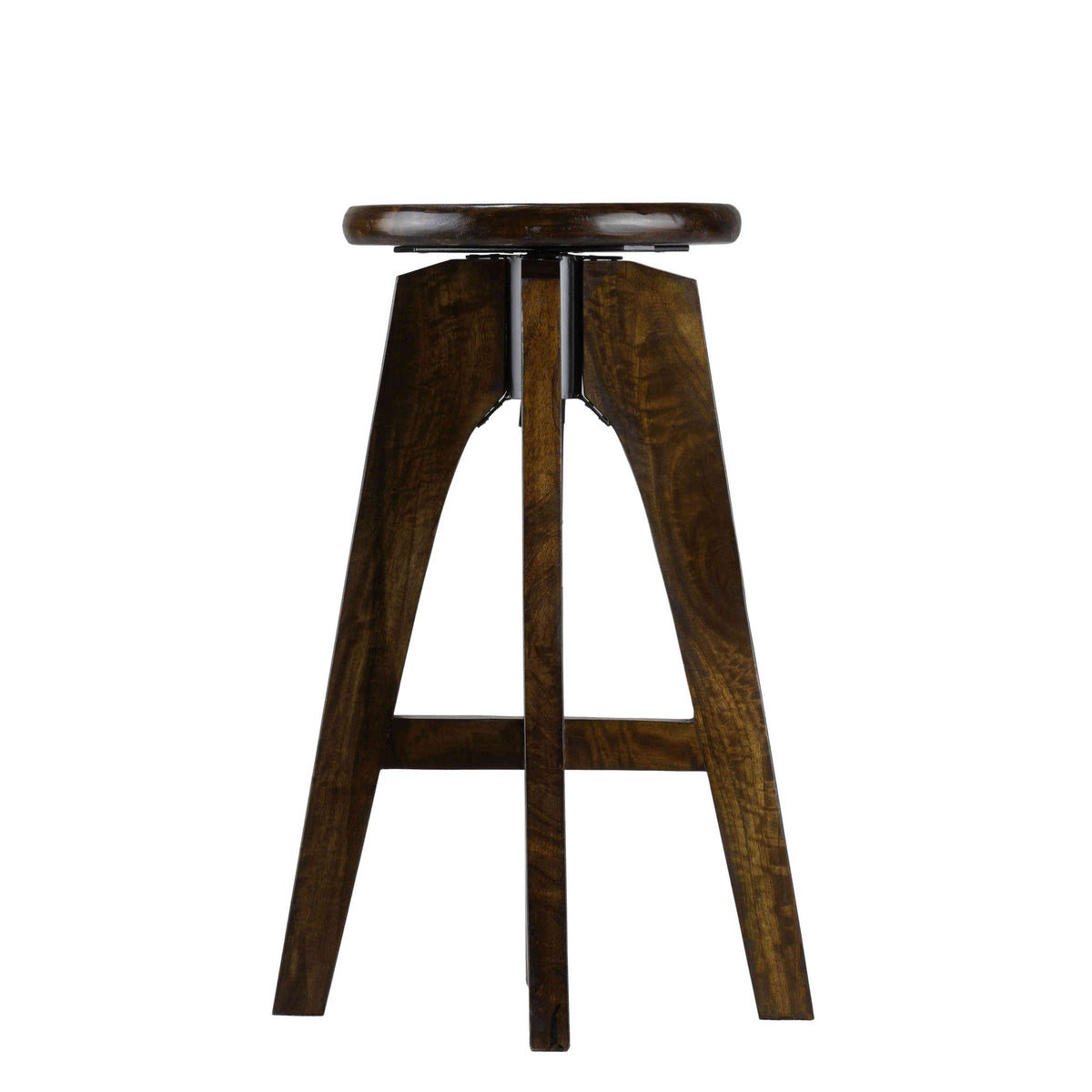 Bare Decor Rorie Adjustable Swivel Counter Stool in Solid Wood