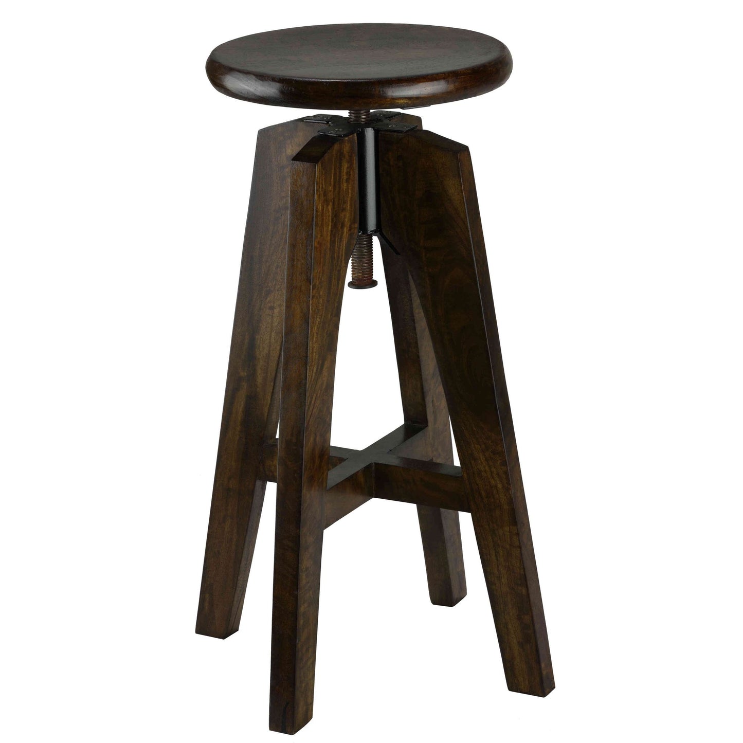 Bare Decor Rorie Adjustable Swivel Counter Stool in Solid Wood