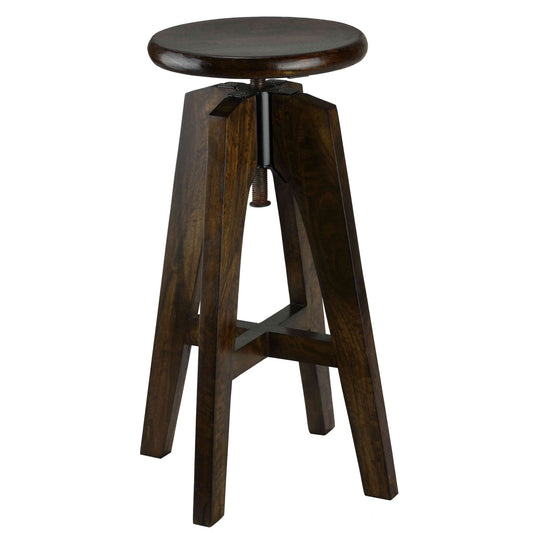 Bare Decor Rorie Adjustable Swivel Counter Stool in Solid Wood