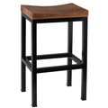 Bare Decor Kitta Metal Barstool with Solid Wood Seat