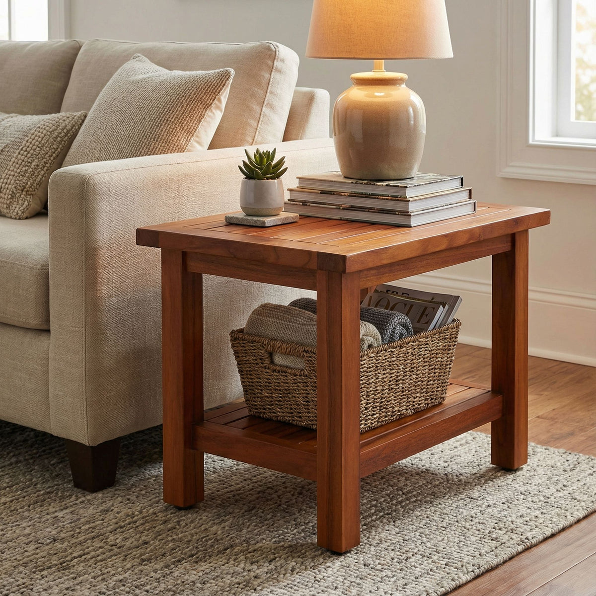 Bare Decor Fieta Solid Teak Wood Coffee Table