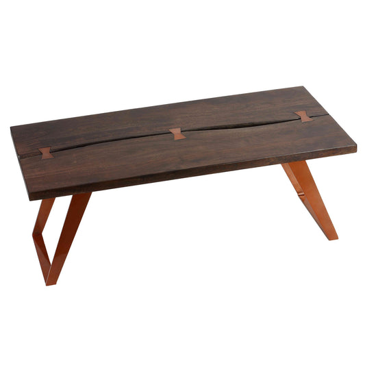 Bare Decor Admiral Wood Coffee Table with Steel Frame