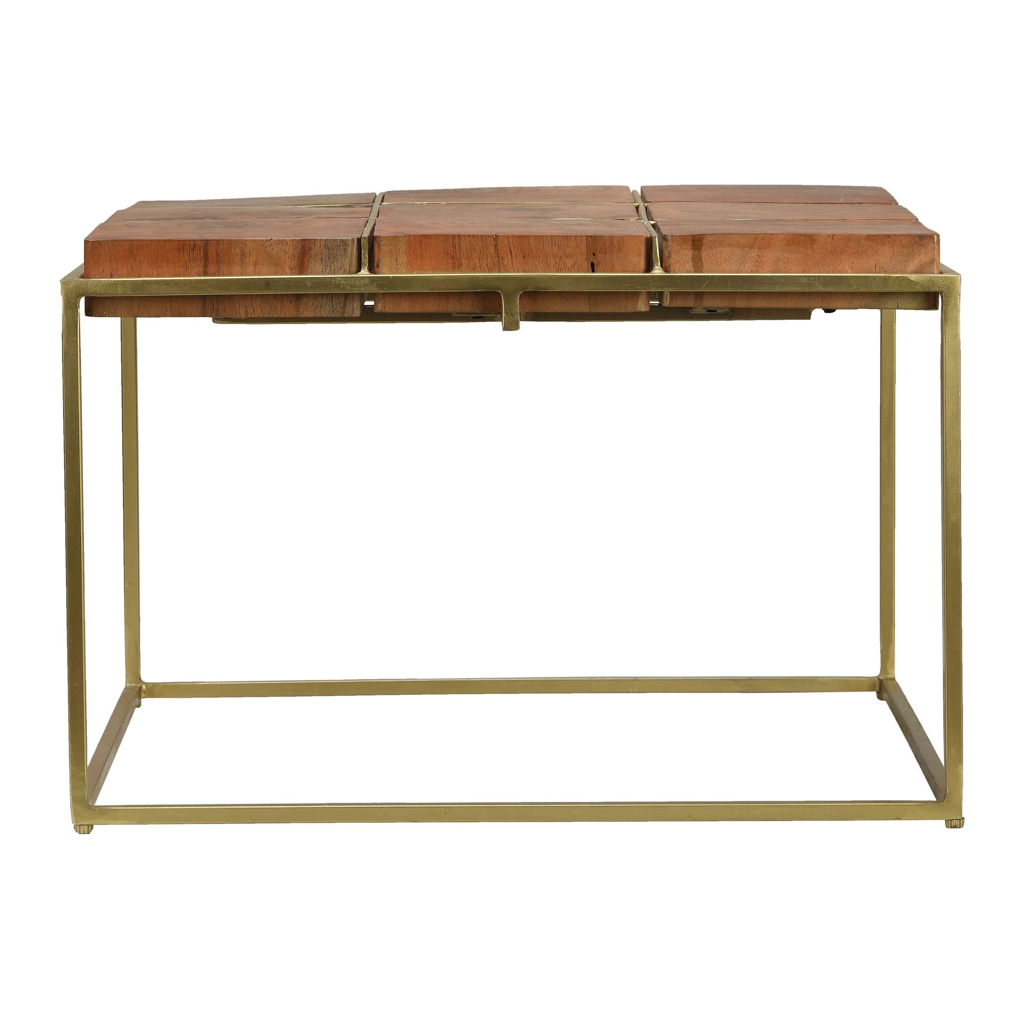 Bare Decor Cheyenne Metal and Wood Coffee Table