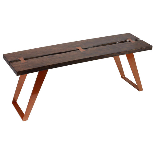 Bare Decor Admiral Wood  Dining Bench with Steel Frame, 47"