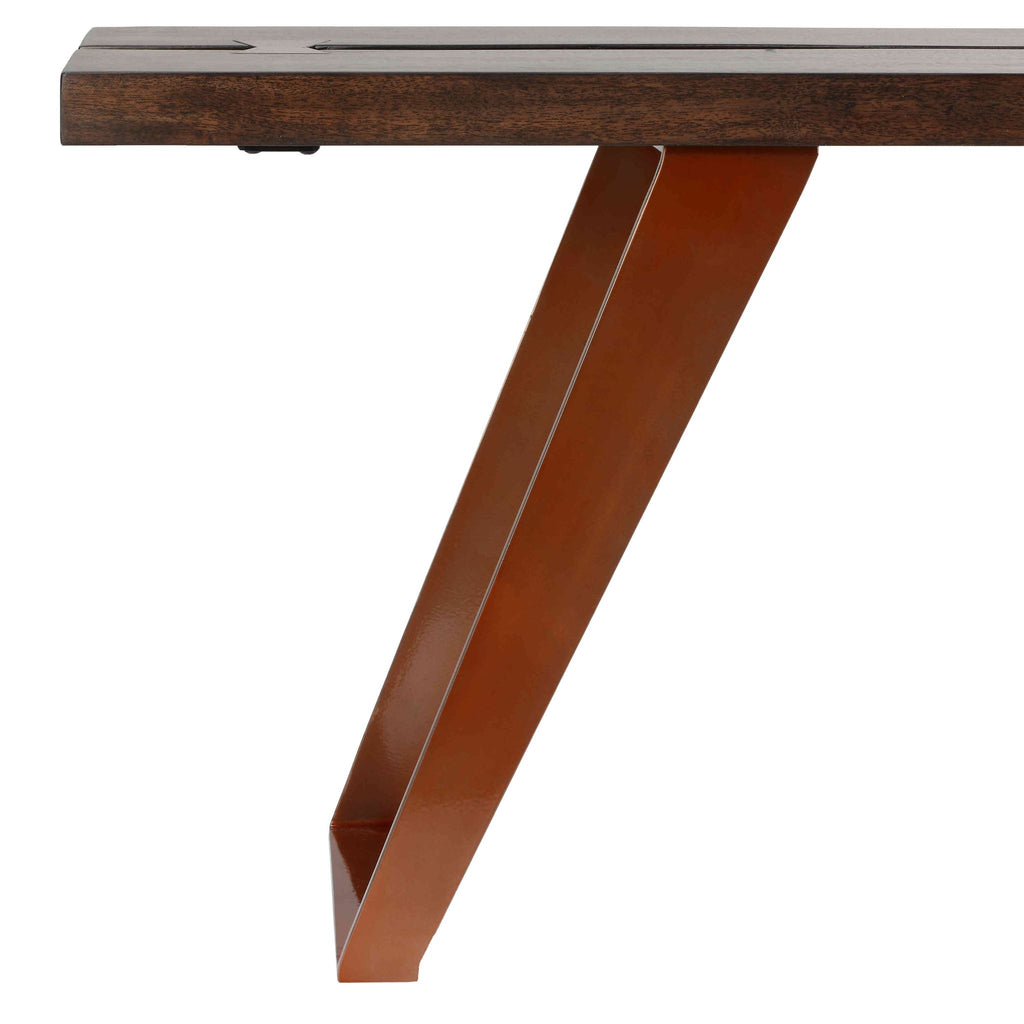Bare Decor Admiral Wood  Dining Bench with Steel Frame, 47"