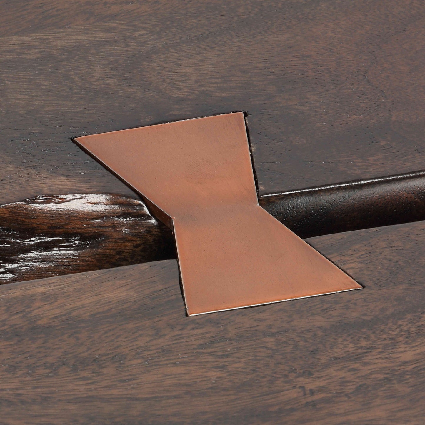 Bare Decor Admiral Wood Dining Bench with Steel Frame, 63"