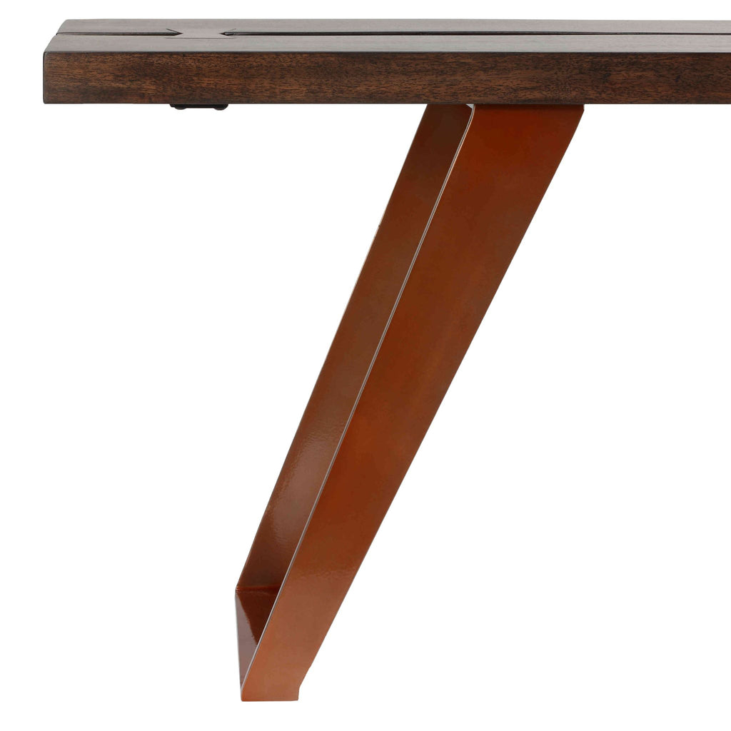 Bare Decor Admiral Wood Dining Bench with Steel Frame, 63"