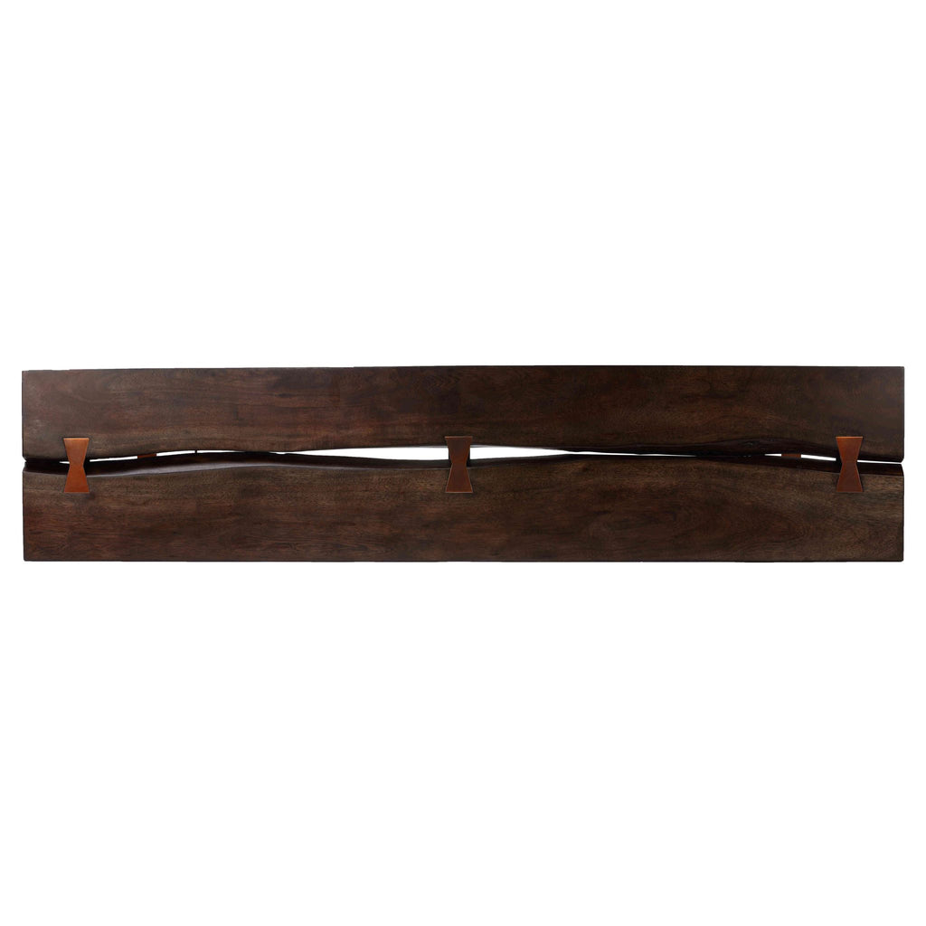 Bare Decor Admiral Wood Dining Bench with Steel Frame, 63"