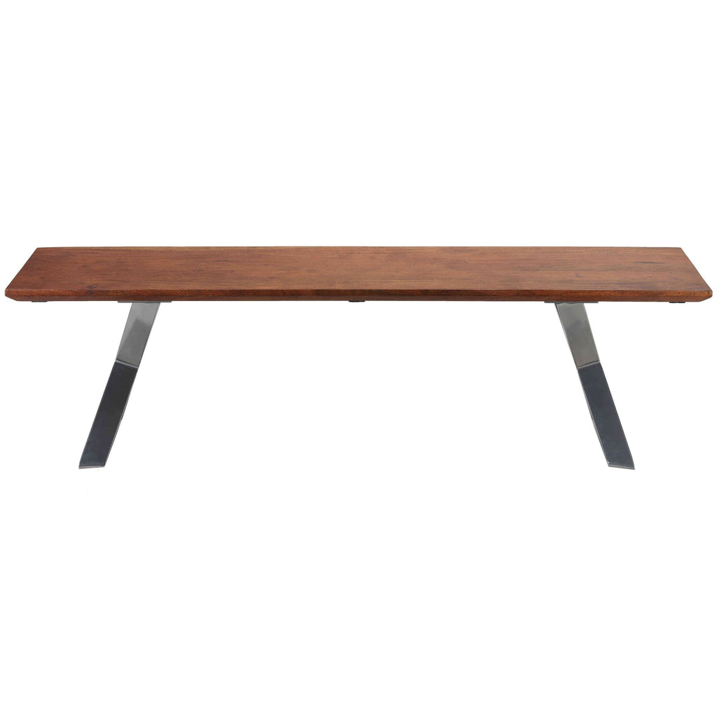 Bare Decor Emperor Wood Dining Bench with Steel Base