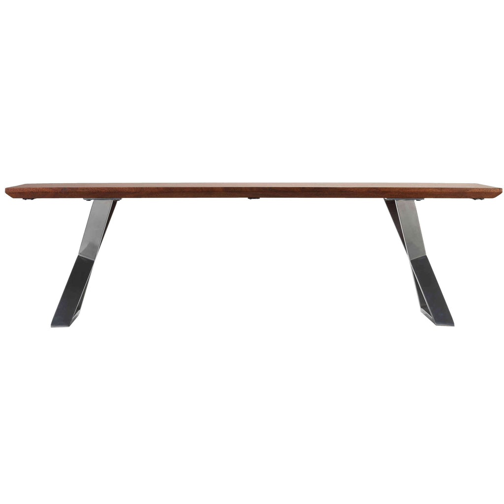 Bare Decor Emperor Wood Dining Bench with Steel Base