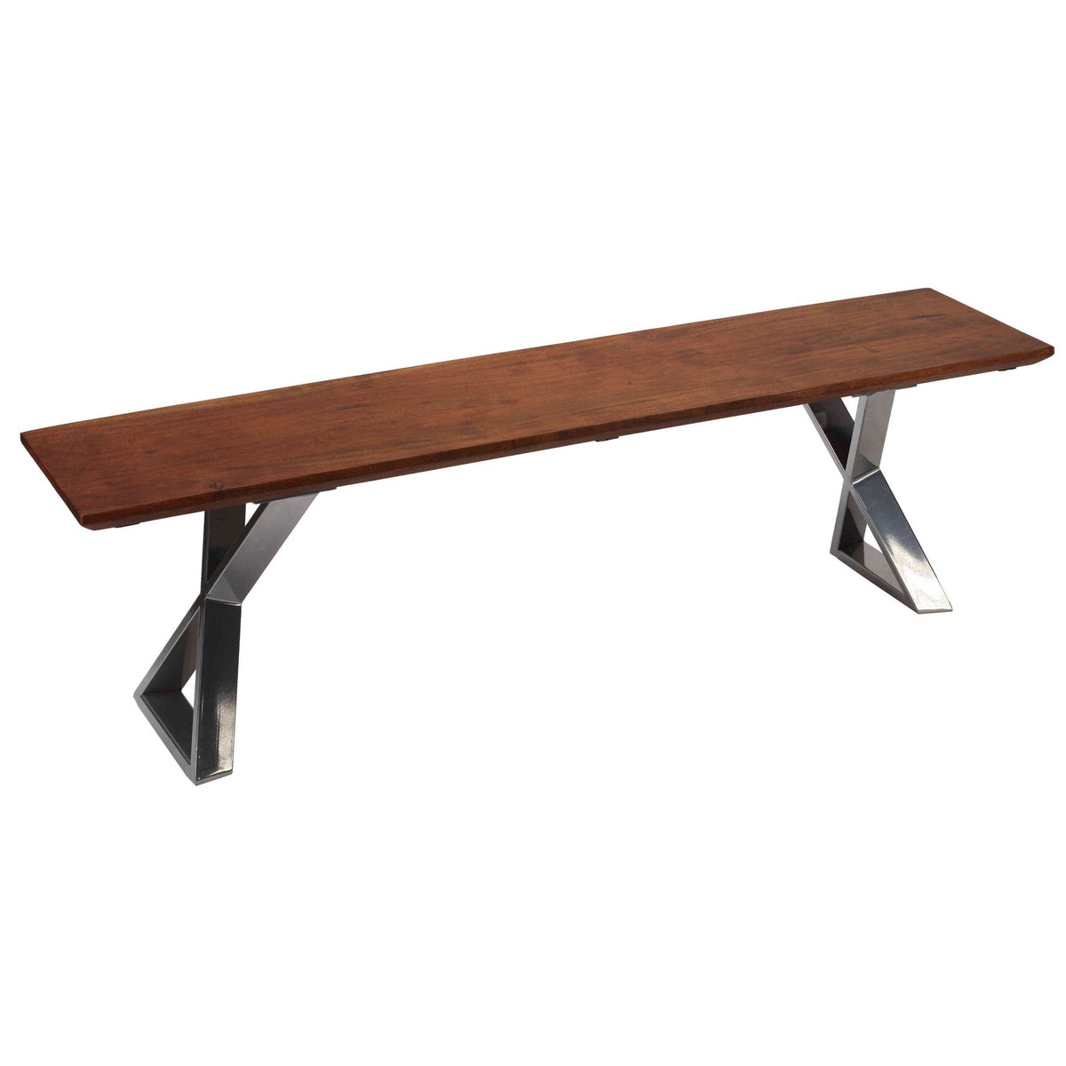 Bare Decor Emperor Wood Dining Bench with Steel Base