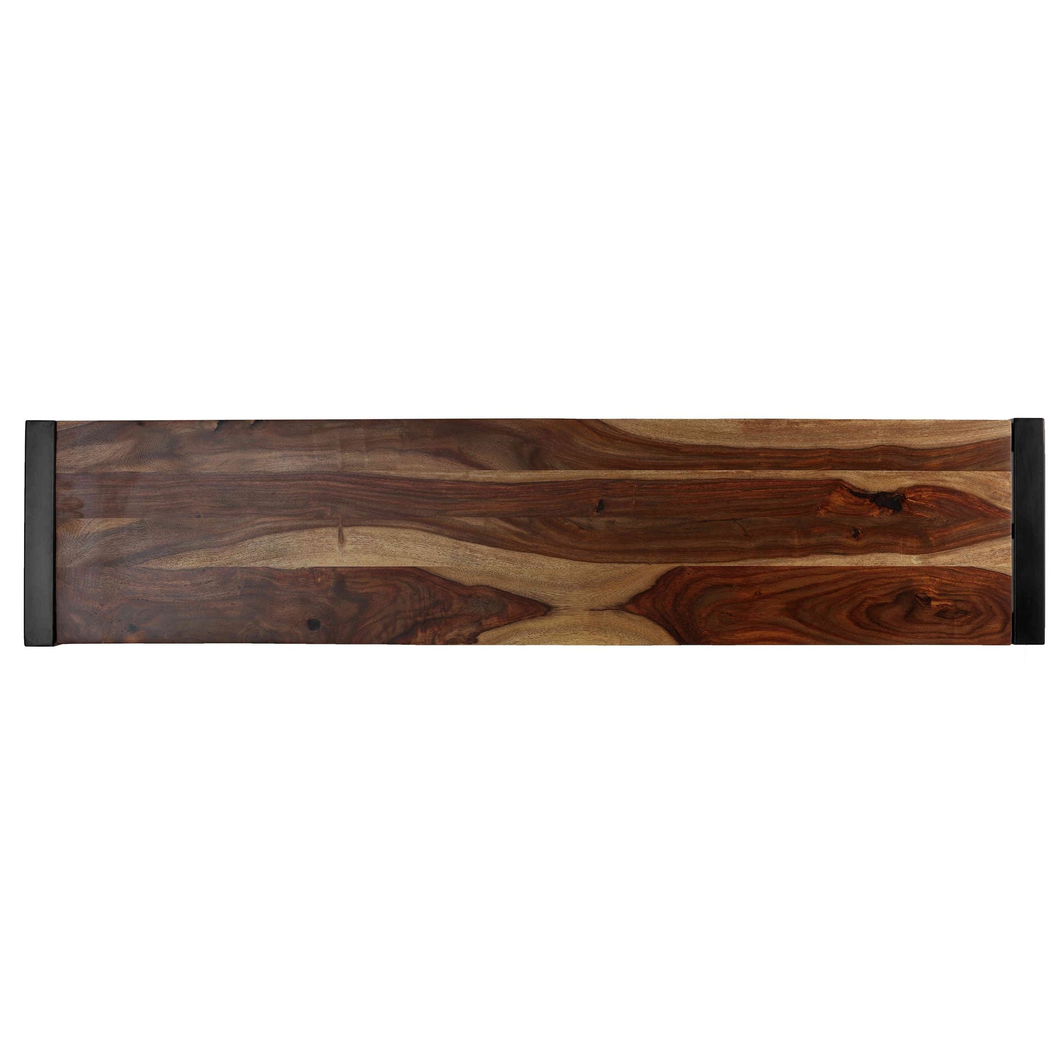 Bare Decor Delia Wood Dining Bench with Metal Base