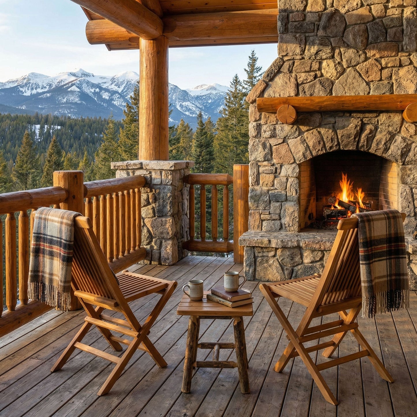 Bare Decor Vega Golden Teak Wood Outdoor Folding Chair (Set of 2)