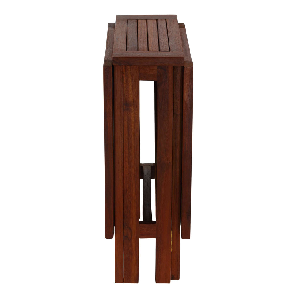 Bare Decor Emery Double Leaf Butterfly Folding Dining Table, Teak