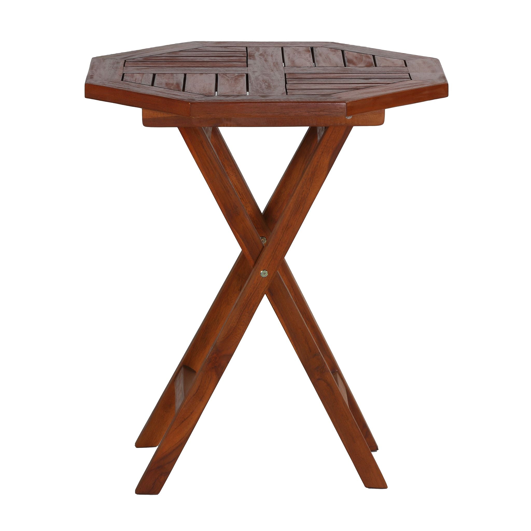 Bare Decor Jenae Small Solid Teak Accent Table, 24"