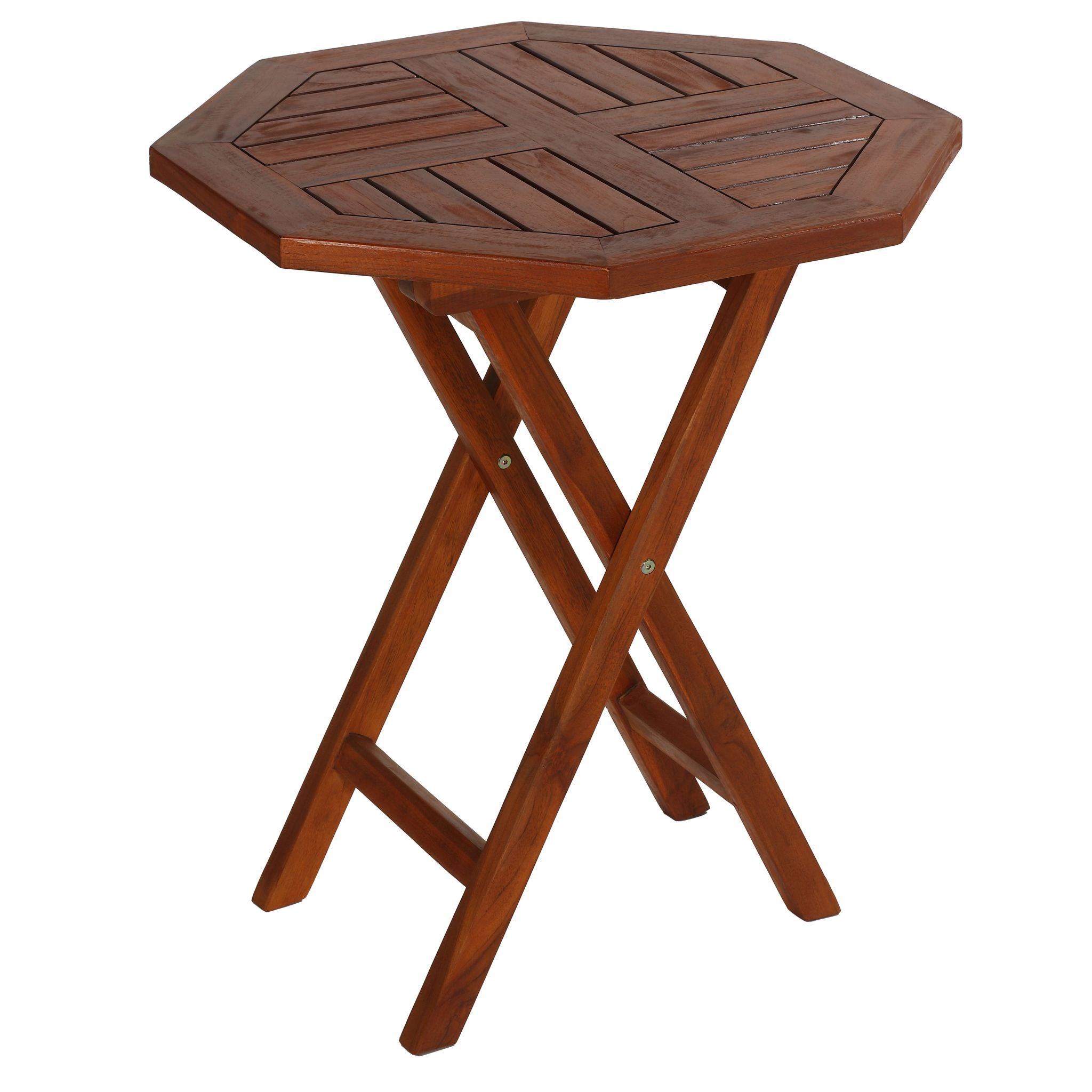 Bare Decor Jenae Small Solid Teak Accent Table, 24"