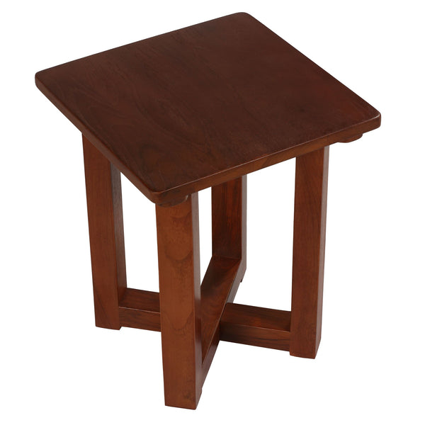 Bare Decor Faro Solid Teak Wood Small End Side Table, Square 14x14x17