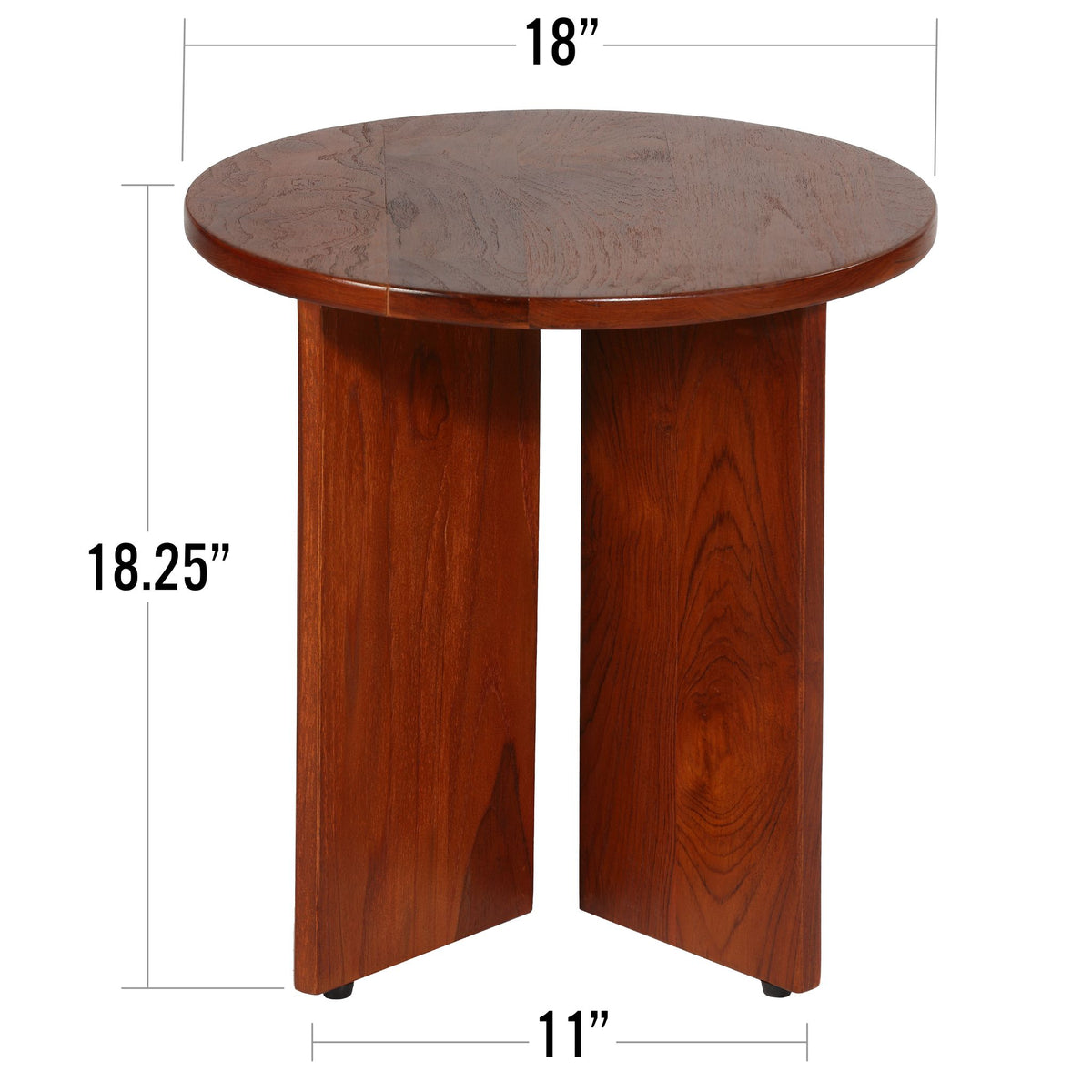 Bare Decor Mares Round Accent Table in Solid Teak Wood 18x18x18