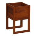 Bare Decor Jakar Plant Stand Riser in Solid Teak Wood 12x12x17.5
