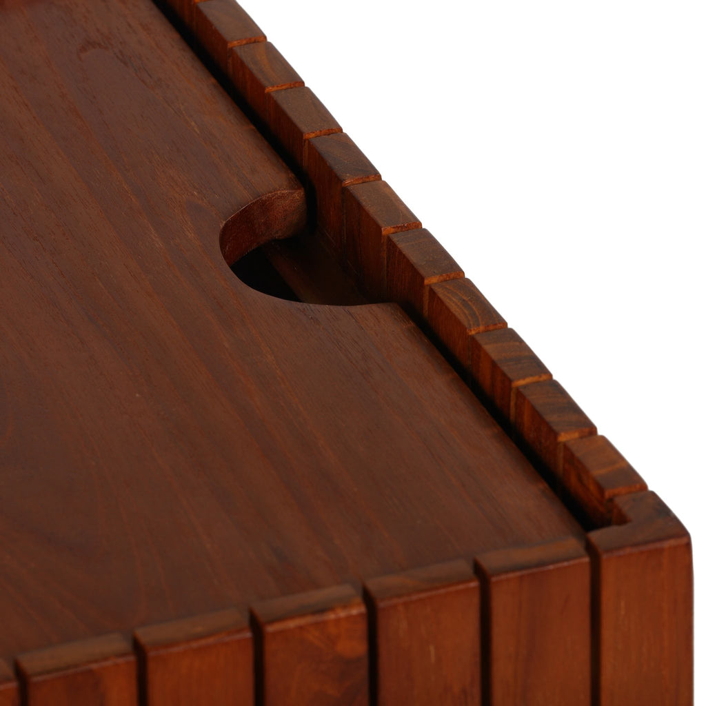 Bare Decor Kiev Solid Teak Storage Basket Box with Lid,17x17x20