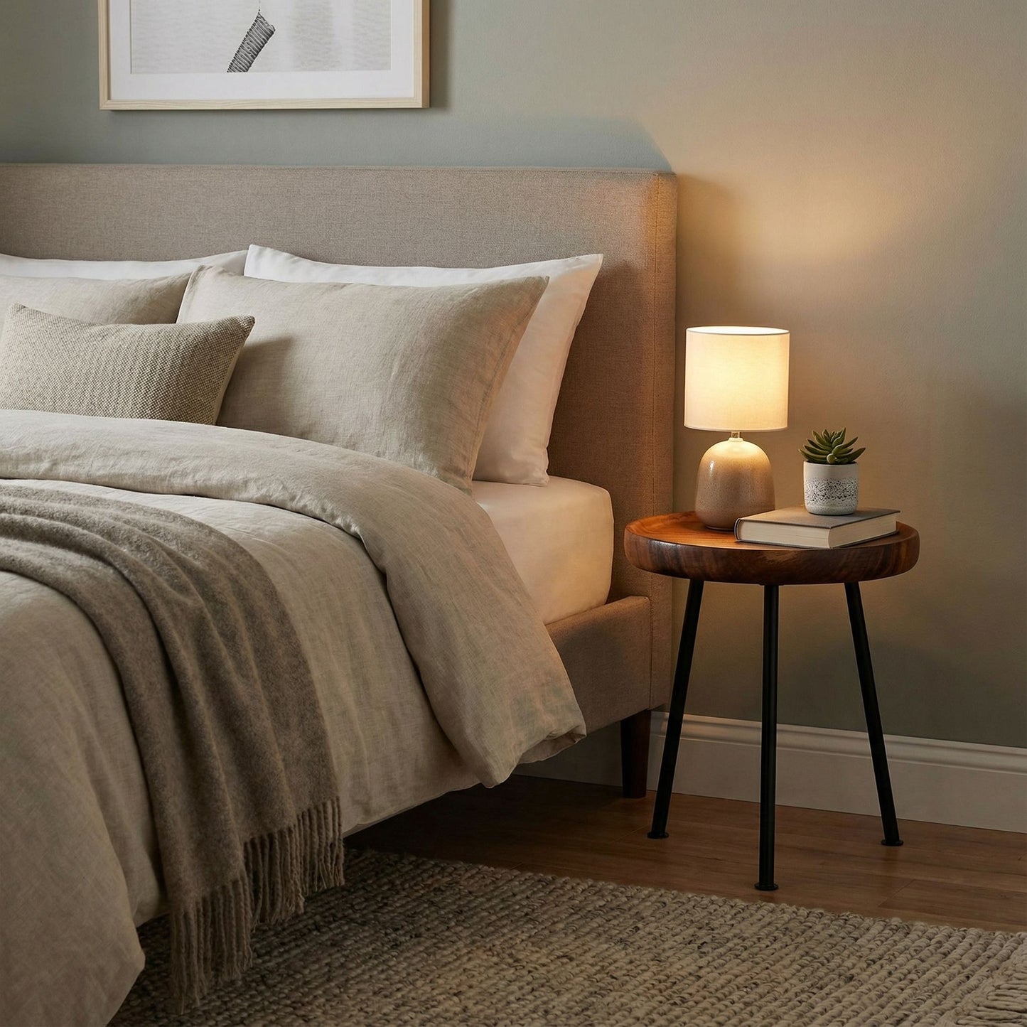 Bare Decor Kuzko Solid Teak Wood Small Side Table, 15" Round