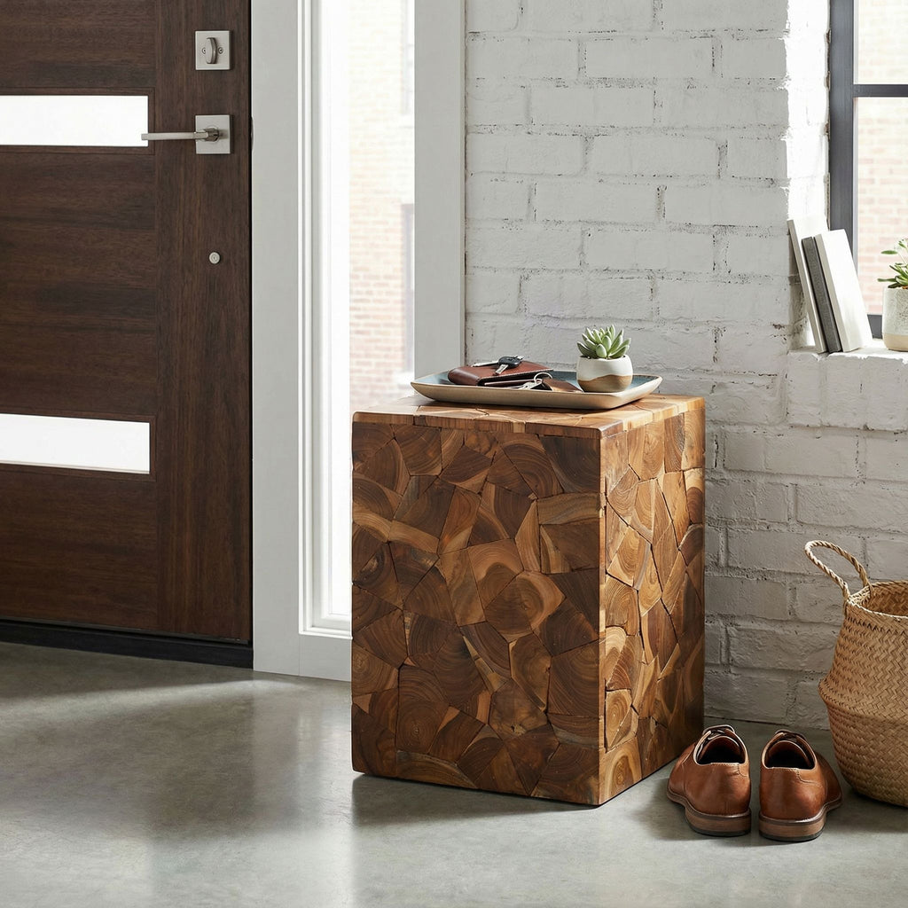 Bare Decor Puzzle Accent Table in Teak