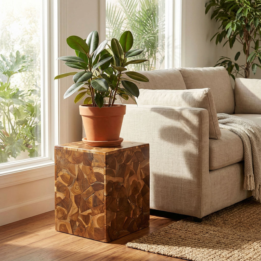 Bare Decor Puzzle Accent Table in Teak